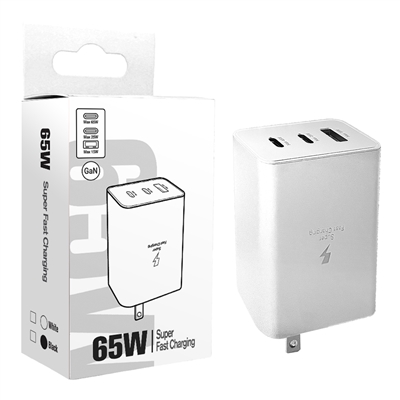 65W SUPER FAST WALL CHARGER ADAPTER WHITE