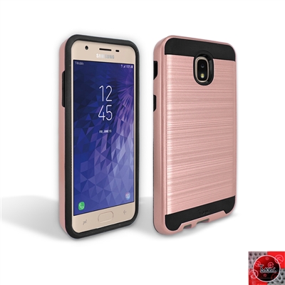 Samsung Galaxy J7 (2018)/ J7 Refine/ J7 Star/J737 Hybrid Slim Armor Metal Brush Case HYB22 Rose Gold