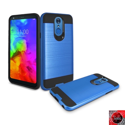 LG Q7+ /Q7 Plus/ Q610 Slim Armor Metal Brush Case HYB22 Blue