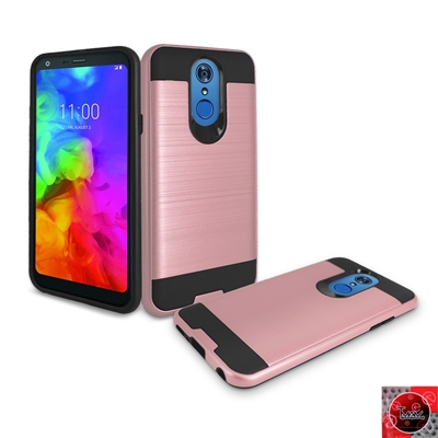 LG Q7+ /Q7 Plus/ Q610 Slim Armor Metal Brush Case HYB22 Rose Gold