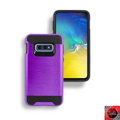 Samsung Galaxy S10e Hybrid Slim Armor Metal Brush Case HYB22 Purple