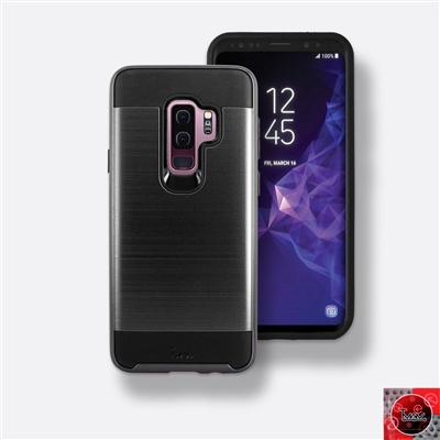 Samsung GALAXY S9 Plus / G965 Metal Brush Slim Hybrid Case Black