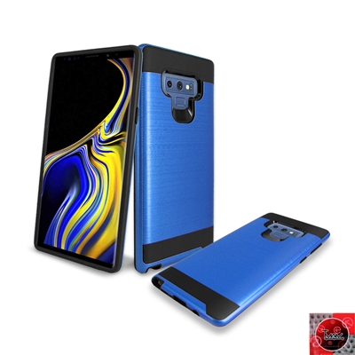 Samsung Galaxy Note9 / N960 Metal Brush Hybrid Slim Armor Cover Case Blue