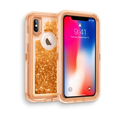 iPhone XR Glitter OBox Hybrid Cover Case HYB26 Rose Gold