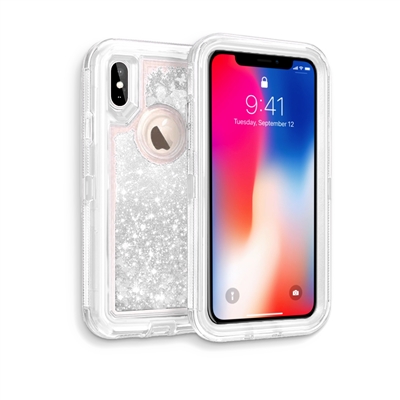 iPhone XR Glitter OBox Hybrid Cover Case HYB26 Silver