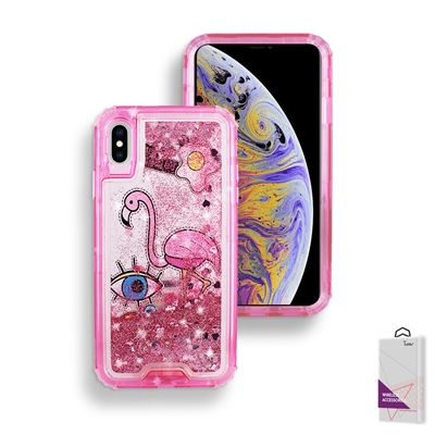 iPhone X/ XS Liquid Glitter Quicksand Hybrid Cover Case HYB26 Design 01