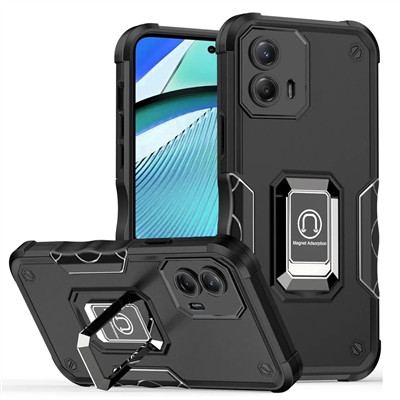 Motorola MOTO G 5G 2024 Robotic Hybrid Case with Magnetic Ring Stand Black