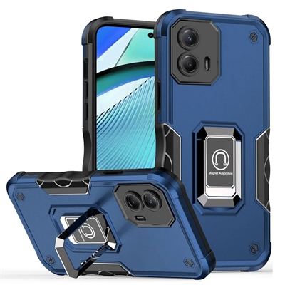 Motorola MOTO G 5G 2024 Robotic Hybrid Case with Magnetic Ring Stand Blue