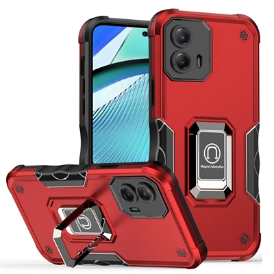 Motorola MOTO G 5G 2024 Robotic Hybrid Case with Magnetic Ring Stand Red