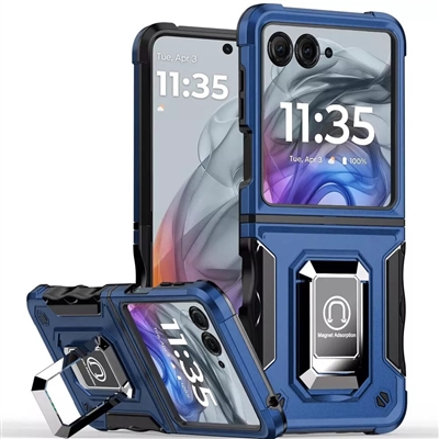 Motorola Razr (2024) Robotic Hybrid Case with Magnetic Ring Stand Blue