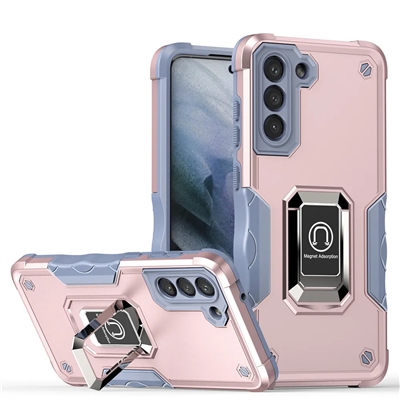 Samsung Galaxy S24 PLUS Robotic Hybrid Case with Magnetic Ring Stand Pink Gold