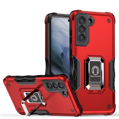 Samsung Galaxy S24 PLUS Robotic Hybrid Case with Magnetic Ring Stand Red