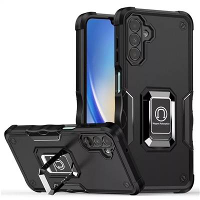 Samsung Galaxy A35 5G Robotic Hybrid Case with Magnetic Ring Stand Black