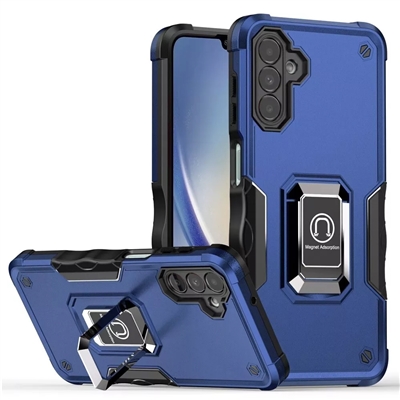 Samsung Galaxy A35 5G Robotic Hybrid Case with Magnetic Ring Stand Blue