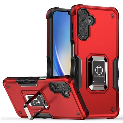 Samsung Galaxy A35 5G Robotic Hybrid Case with Magnetic Ring Stand Red