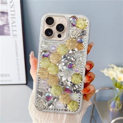 iPhone 16 Fully Covered 3D Diamond Case Gold