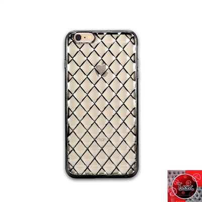 iPhone 6 Plus / 6S Plus TPU Lattice Electroplate Black