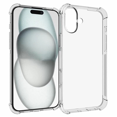 iPhone 16 Crystal Clear White Bumper Corner TPU Case