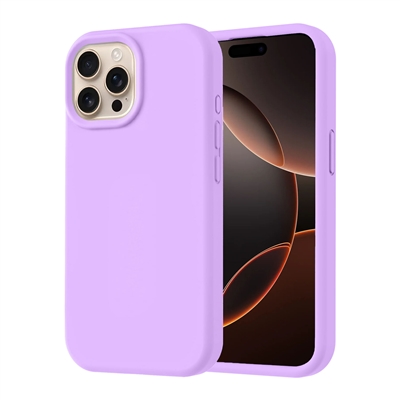 iPhone 16 Pro Liquid Silicone Gel Skin Wireless Charging Case Purple