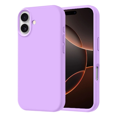 iPhone 16 Plus Liquid Silicone Gel Skin Wireless Charging Case Purple