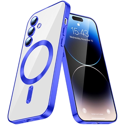 SAMSUNG GALAXY S24 WIRELESS CHARGING TPU CASE WITH CHROME EDGE & CAMERA COVER BLUE