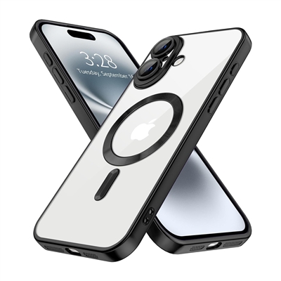 IPHONE 16 WIRELESS CHARGING TPU CASE WITH CHROME EDGE & CAMERA COVER BLACK