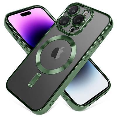 IPHONE 16 PRO WIRELESS CHARGING TPU CASE WITH CHROME EDGE & CAMERA COVER GREEN