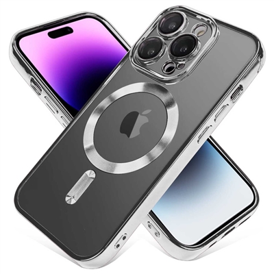 IPHONE 16 PRO WIRELESS CHARGING TPU CASE WITH CHROME EDGE & CAMERA COVER SILVER