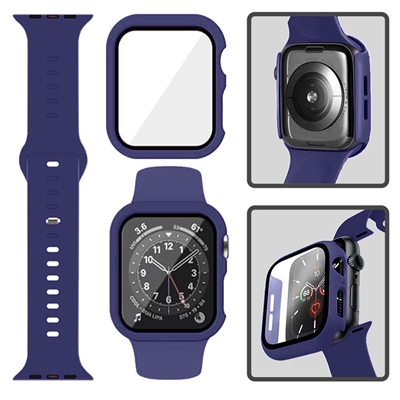 41MM SILICON IWATCH CASE + BAND NAVY BLUE